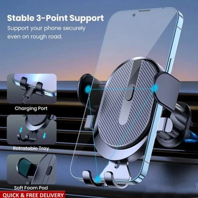 360° Universal Mount Holder Car Stand Air Vent Clip For Mobile Cell Phone GPS - Image 1 of 4