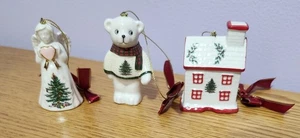3 Stück Spode Teddybär, Engel, Home Weihnachtsschmuck weiß Porzellan schön - Bild 1 von 19