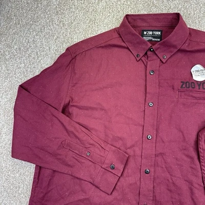 NEW Zoo York Button Down Shirt Mens 2XLT Red Merlot Nep Long Sleeve True Flex - Image 1 of 4