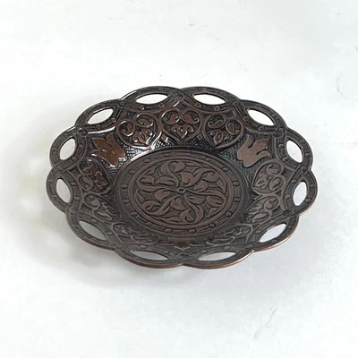 Antiguo mini plato turco de latón hecho en Turquía Foto 1 de 4