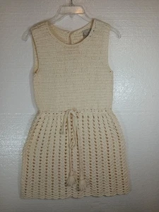 Vestido Vintage Jonathan Logan Tejido a Mano Crochet Algodón Portugal Extra Pequeño - Imagen 1 de 5