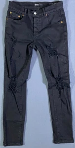 LILA MARKEN Jeans 202322 schwarz distressed Slim Blowout Drop Fit 30 x 28 EUC! - Bild 1 von 22