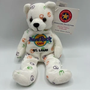 NWT VINTAGE 2005 Hard Rock Cafe St. Louis Herrington Teddy Bears Peace Signs - Picture 1 of 9