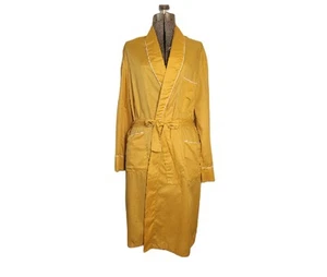 Vintage 50s Mustard Yellow Robe Mens Unisex Thin Cotton Size M One Size READ - Picture 1 of 15