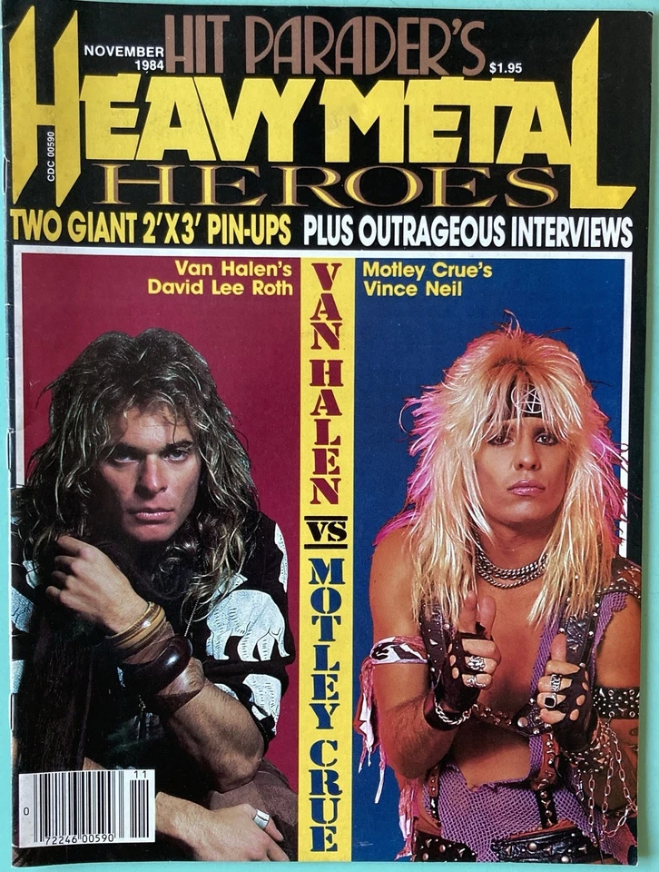 Hit Parader’s Magazine Heavy Metal Heroes November 1984 Van Halen & Motley Crue - Image 1 of 4