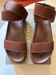 Jigsaw Crowle Leather Footbed Sandal Tan Size 7 / 40 - Picture 1 of 13