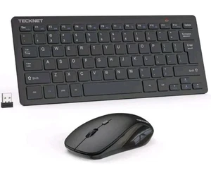TECKNET 2.4G Slim Silent Wireless Keyboard and Mouse NEW - Picture 1 of 7
