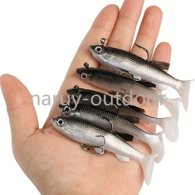 5 Stück Jigkopf Silikon Soft Bait 8cm 12,5g Wobbler Swimbait für Hecht... - Bild 1 von 4