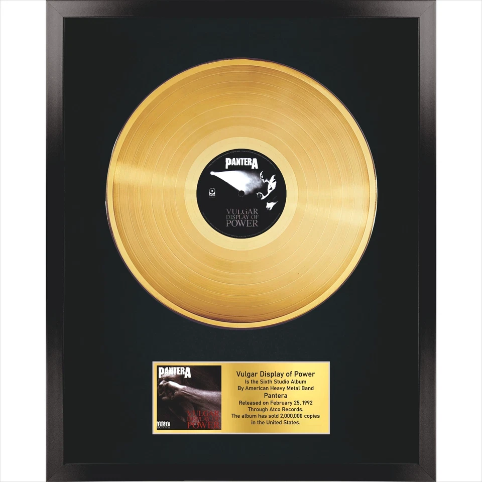 Pantera - Vulgar Display of Power / LP Gold 12 inches / Souvenir in black fram - Image 1 of 4