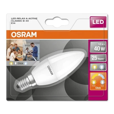 Osram LED Kerze 5W = 40W E14 matt Relax & Active warm kaltweiß per Lichtschalte - Bild 1 von 3