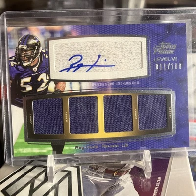 RAY LEWIS 2011 TOPPS PRIME NFL FOOTBALL Autograph QUAD JERSEY AUTO CARD 11/100 - Image 1 of 4