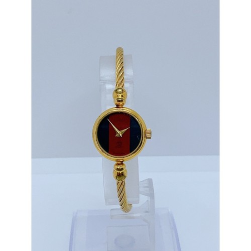 Gucci Bracciale Orologio Filo Respiro Linea Sherry Quadrante Quarzo Oro 2047L Usato0
