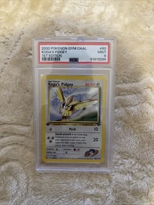 Pokemon 1st Edition Gym Challenge # 80 Koga's Pidgey PSA 9 Card MINT Vintage - Foto 1 di 4