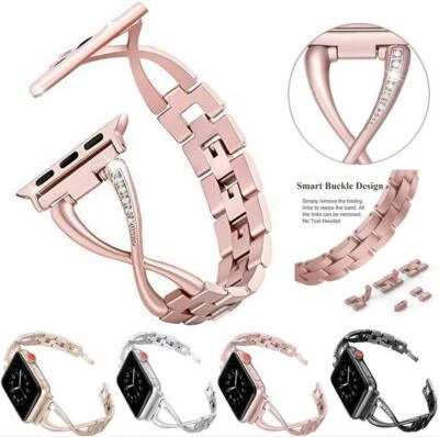 Women Straps for Apple Watch Series 8-1 Ultra 38 40 42 44 45 49mm Diamonds Band