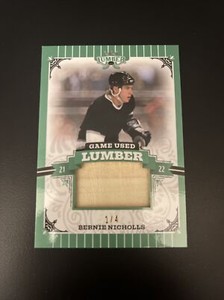 Bernie Nicholls 2021-22 Leaf Lumber Stick GAME USED Emerald Edition 1/4