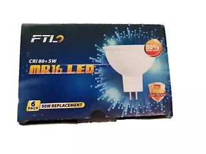 50-Watt LIGHT BULB Replacement MR16 LED CRI80+ 5W Bright White (6-Pack) NIB - Picture 1 of 8