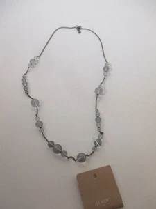 J.Crew Gypsy Grey Bead Gunmetal Chain Layering Necklace NWT $39.50 - Picture 1 of 7