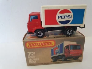 MATCHBOX SUPERFAST MB-72 DODGE DELIVERY TRUCK PEPSI ORIGINAL BOX - Picture 1 of 8