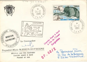 1981-Lettre Taaf-Antartic-Campagnes scientifiques-Cormoran-Timbre.Yt.78 - Foto 1 di 1