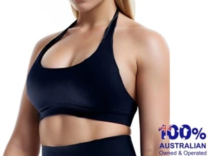 Impact Sports Bra Women Seamless Halter Top High Support Push-up Open Back - Picture 1 of 44