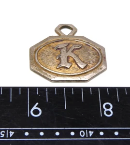 Vintage Metal K Initial Charm Pendant for Necklace - Picture 1 of 3