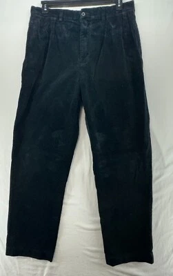 Vintage Polo Ralph Lauren Andrew Pleated Pant Mens 36x32 Black Elephant Corduroy - Image 1 of 4