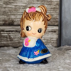 Figura de cumpleaños vintage Josef Originals Big Eye Moppet niña ENERO AÑOS 60 CMM - Imagen 1 de 7