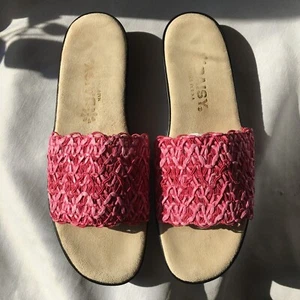 New 13M Women's Raffia Slide Sandal Fuchsia PINK by DAISY 13M NEW ~ Free Ship - Picture 1 of 36