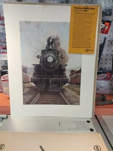 Beiderman USS Chemical Lithograph Print 15x19 Southee Pacific Lines Steam Loco - Bild 1 von 5