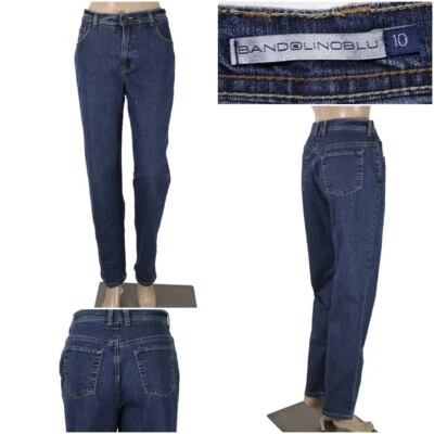 Pantalones de mezclilla elásticos cónicos rectos BANDOLINOBLU "Aimee" para mujer talla 10 entrepierna de 30" Foto 1 de 4