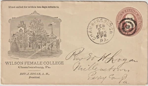 Chambersburg PA Wilson Female College illust advt cover 2c entire (g179) - Picture 1 of 1