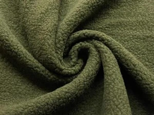 Material de tela de piel de oveja imitación SHERPA POLAR OLIVA - Imagen 1 de 5
