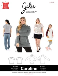 Jalie Caroline Raglan T-Shirt & Tunic Sewing Pattern #4346 iWomen & Girls sizes - Picture 1 of 3