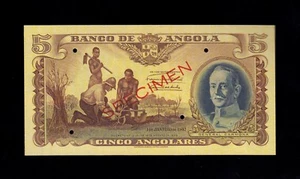 F.C. ANGOLA , SPECIMEN , 5 ANGOLARES 1947 , S/C ( UNC ) , P.77 . - Picture 1 of 2