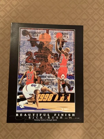 Rick Rush Poster Michael Jordan Beautiful Finish Painting Lithograph Print Cover