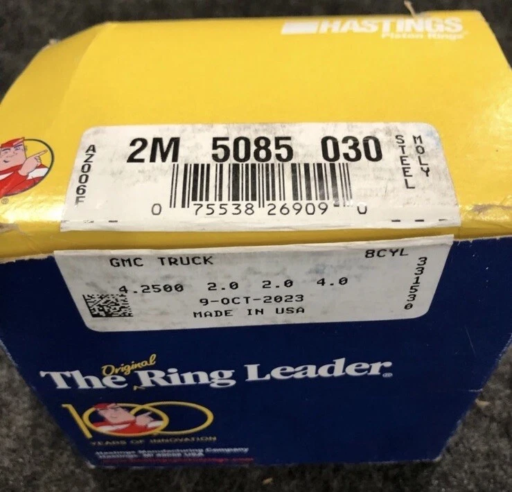 Anillo de pistón del motor Hastings 2M5085030 para modelos seleccionados de Chevrolet GMC 01-07 Foto 1 de 2