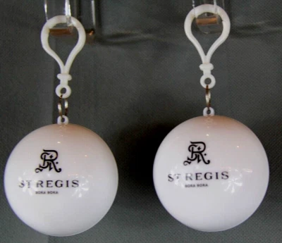 LOT of TWO Ball Portable Disposable Raincoat Plastic Rainwear Travel Rain Poncho - Image 1 of 4