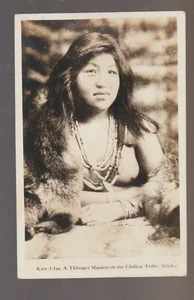 Alaska RPPC c1930 TLINGIT INDIAN WOMAN Indians KAW-CLAA CHILKAT TRIBE AK - Picture 1 of 3