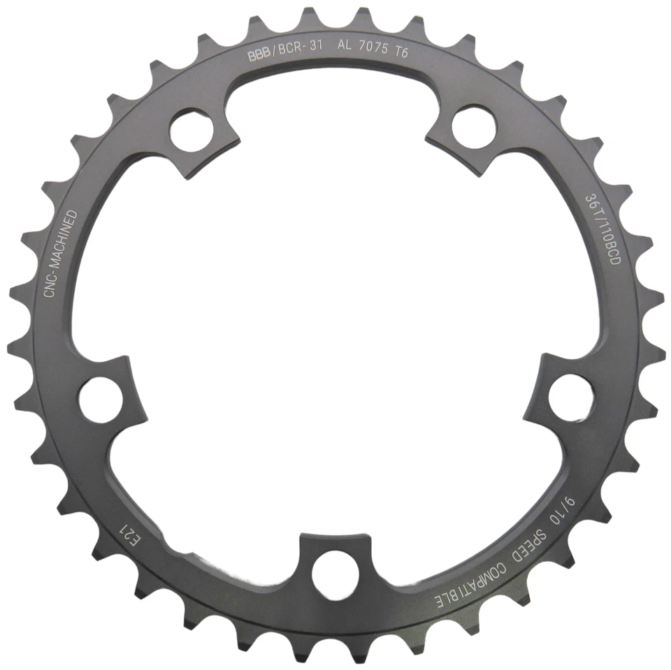 BBB Chainring CompactGear BCR-31 9/10 Speed 5 Arm Mounting 110mm BCD Grey -H - Image 1 of 1