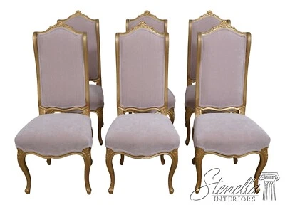 L61992EC: Juego de 6 sillas de comedor francesas Luis XV acabado dorado Foto 1 de 4