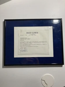 Roger Clemens Signed Vintage Letter Framed 1988 Autographed - Picture 1 of 4