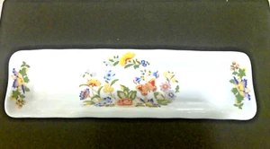 AYNSLEY ENGLISH COTTAGE GARDEN FINE BONE CHINA OLIVE NUT BUTTER RELISH TRAY  - Picture 1 of 2