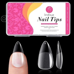 Krofaue Almond Nail Tips 240pcs Extra Short Almond Gel X Tips 12 Sizes Pre-sh... - Picture 1 of 7