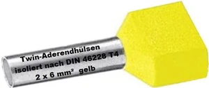 Twin Aderendhülsen 2 x 6 mm² gelb Adernhülsen Doppel Aderendhülse verzinnt - Bild 1 von 1
