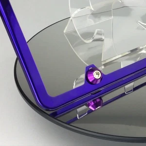 Audi Candy Purple License Plate Slim 4 Holes Frame w/ Aluminum Circle Type Caps - Picture 1 of 9