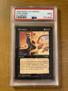 MTG✨CONTAGION✨ Alliances PSA 9 MINT UNCOMMON Instant 1996 M. Raabe Art LOW POP ! - Picture 1 of 2
