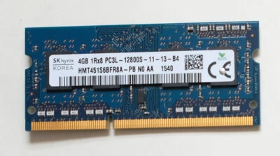 Hynix 4GB DDR3 PC3L-12800S 1600MHz 1Rx8 Laptop Memory Ram HMT451S6BFR8A-PB - Image 1 of 2