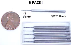 6-Pack Precision 0.5mm Pin Micro Hand Drill Bits Mini Twist Bit Rotary Tools HR - Picture 1 of 9