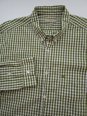 Camisa Para Hombre XXL Burberry Brit LS Botón Verde Cuadros Gingham Foto 1 de 4