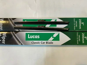 Pair 8" Lucas LWCL001 Stainless Spoon Fit Flat Wiper Blade Morgan Austin Healey - Picture 1 of 5